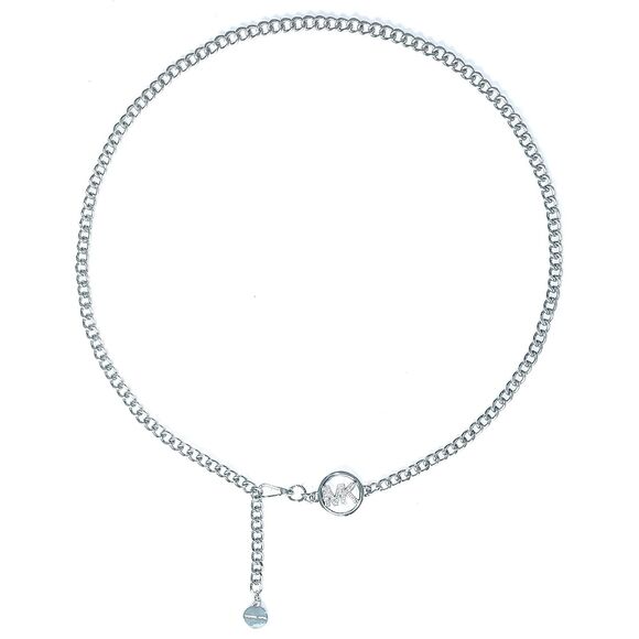 Michael Kors Crystal MK Logo Chain Belt – Silver, L/XL (Women’s) - Picture 2 of 3